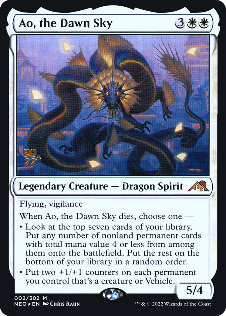 Ao, the Dawn Sky (PRE-002) [Kamigawa: Neon Dynasty Promos] Foil