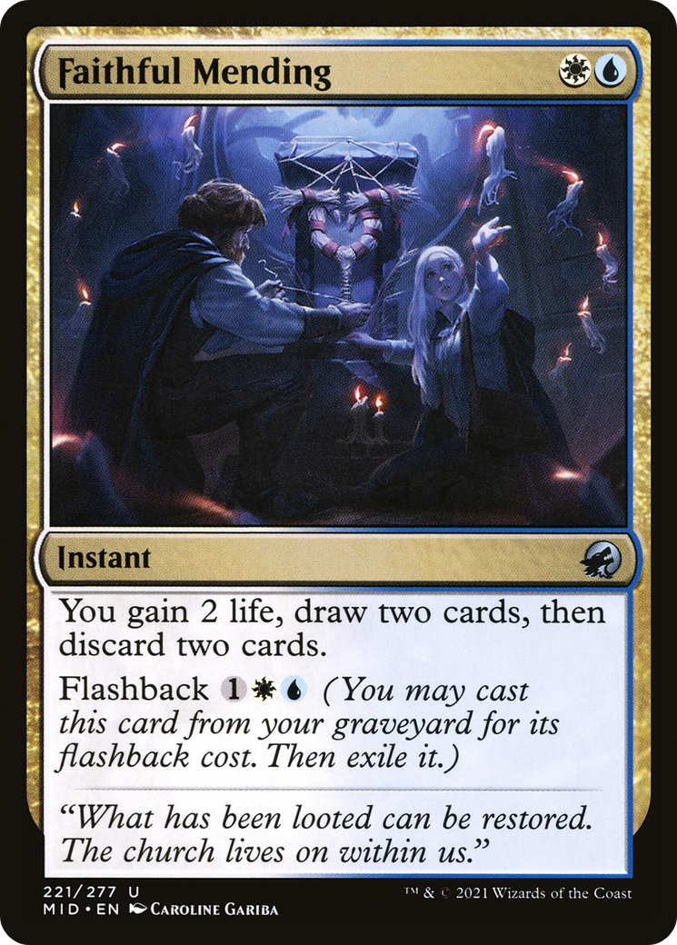 Faithful Mending (MID-221) [Innistrad: Midnight Hunt] Foil