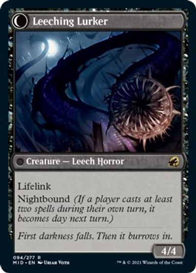 Curse of Leeches // Leeching Lurker (MID-094) [Innistrad: Midnight Hunt]: (Double Faced Transform) Foil