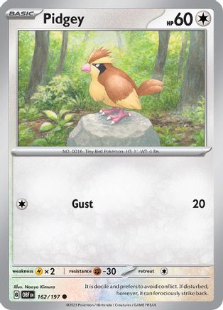 Pidgey 162 - [SV03 Obsidian Flames] Reverse Holofoil
