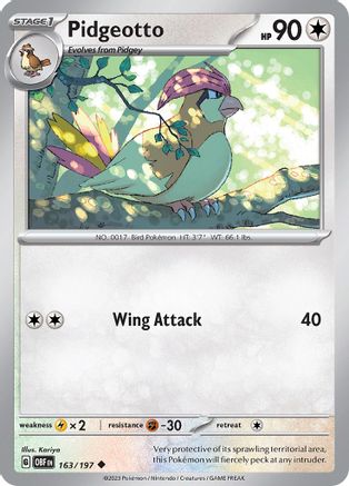 Pidgeotto 163 - [SV03 Obsidian Flames] Reverse Holofoil