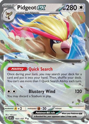 Pidgeot ex 164 - [SV03 Obsidian Flames] Holofoil