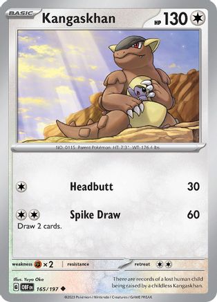 Kangaskhan 165 - [SV03 Obsidian Flames] Reverse Holofoil