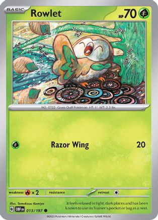 Rowlet 13 - [SV03 Obsidian Flames] Reverse Holofoil