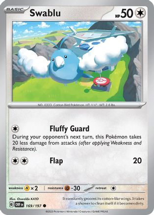 Swablu 169 - [SV03 Obsidian Flames] Reverse Holofoil