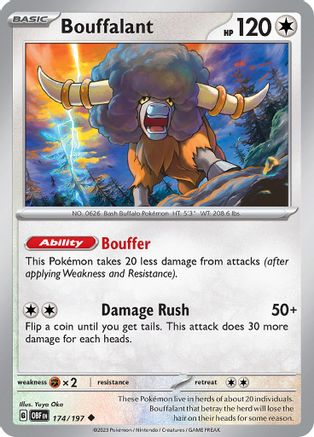 Bouffalant 174 - [SV03 Obsidian Flames] Reverse Holofoil