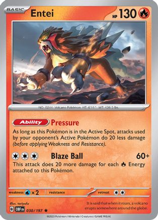 Entei 30 - [SV03 Obsidian Flames] Reverse Holofoil