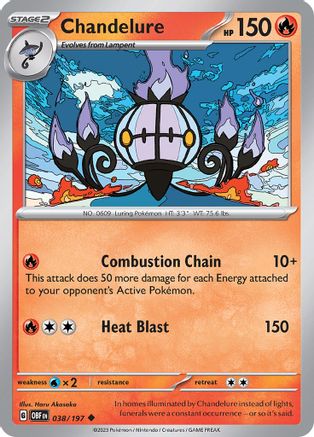 Chandelure 38 - [SV03 Obsidian Flames] Reverse Holofoil