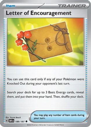 Letter of Encouragement 189 - [SV03 Obsidian Flames] Reverse Holofoil