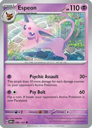 Espeon 86 - [SV03 Obsidian Flames] Reverse Holofoil
