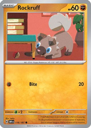 Rockruff 116 - [SV03 Obsidian Flames] Reverse Holofoil