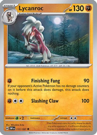 Lycanroc 117 - [SV03 Obsidian Flames] Reverse Holofoil