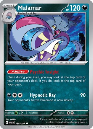 Malamar 138 - [SV03 Obsidian Flames] Reverse Holofoil