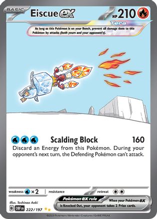 Eiscue ex - 222/197 222 - [SV03 Obsidian Flames] Holofoil