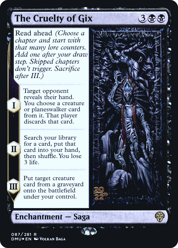 The Cruelty of Gix (PRE-087) [Dominaria United Promos] Foil