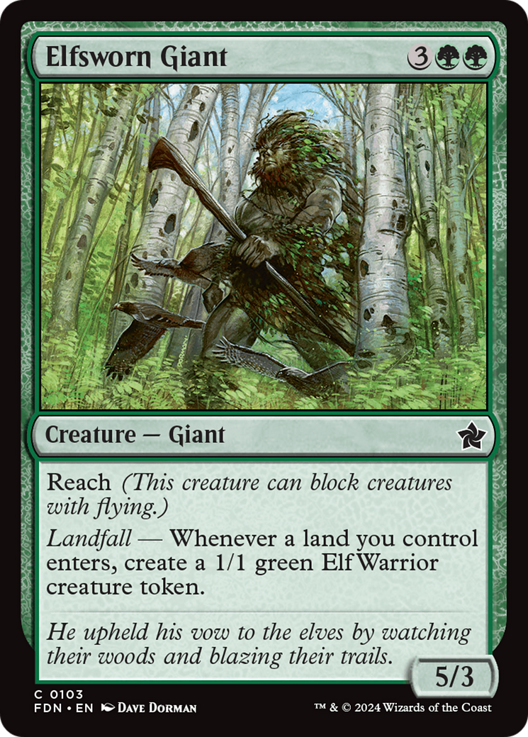 Elfsworn Giant (FDN-103) [Foundations] Foil