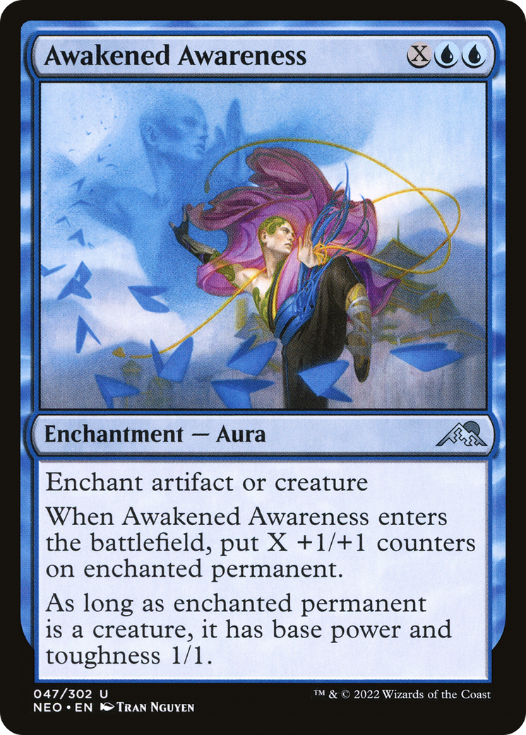 Awakened Awareness (NEO-047) [Kamigawa: Neon Dynasty] Foil