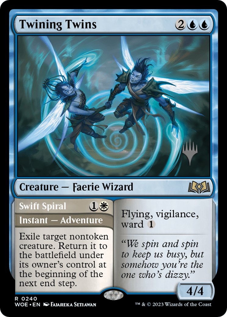Twining Twins // Swift Spiral (PPWOE-240P) [Wilds of Eldraine Promos] Foil