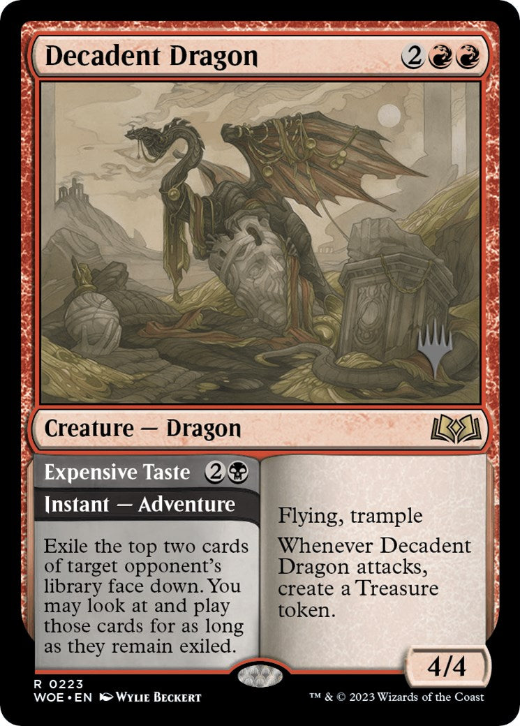 Decadent Dragon // Expensive Taste (PPWOE-223P) [Wilds of Eldraine Promos] Foil