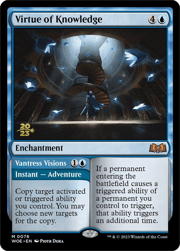 Virtue of Knowledge // Vantress Visions (PPWOE-76P) [Wilds of Eldraine Promos] Foil