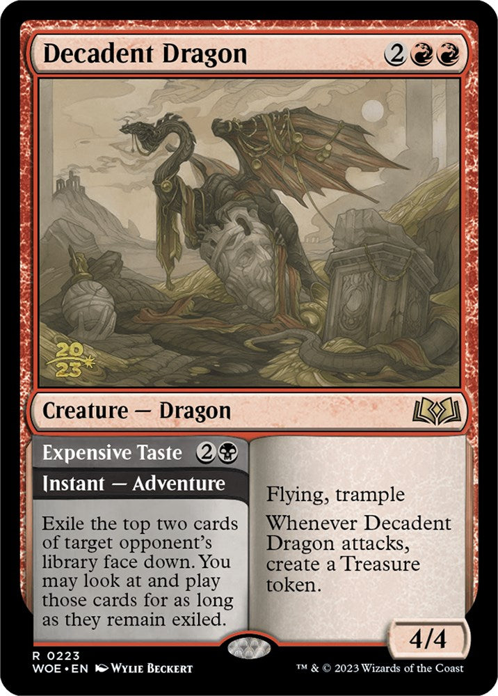 Decadent Dragon // Expensive Taste (PPWOE-223P) [Wilds of Eldraine Promos] Foil