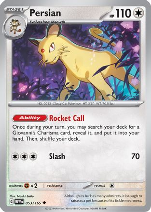 Persian 53 - [SV Scarlet & Violet 151] Reverse Holofoil