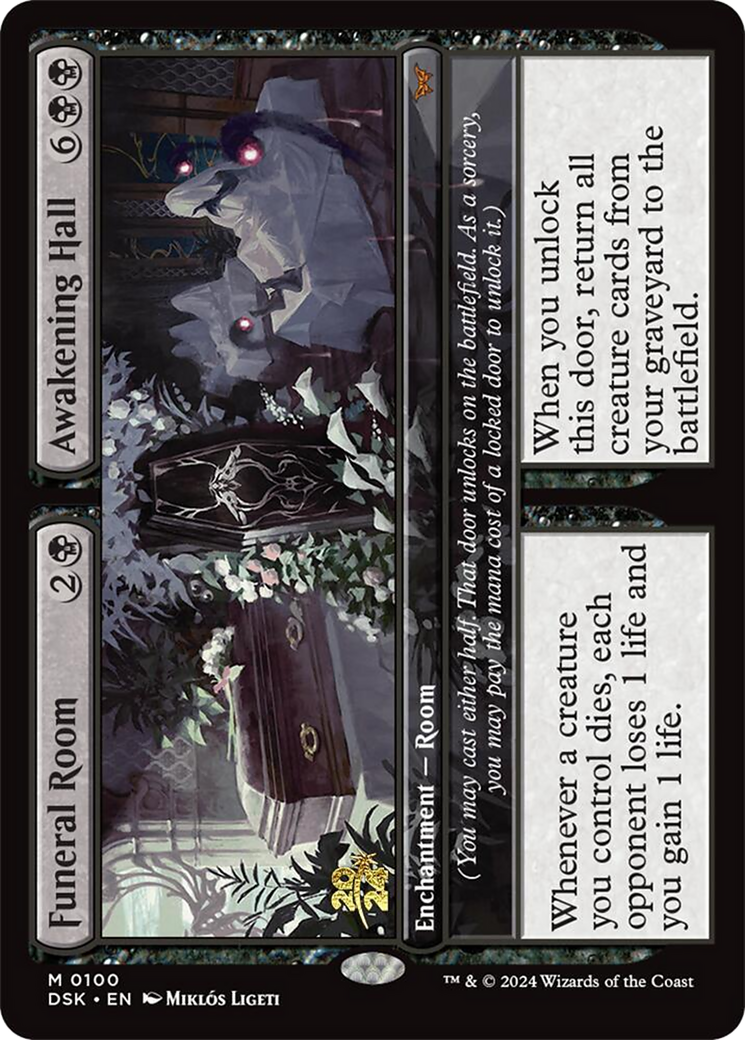 Funeral Room // Awakening Hall (PRE-100S) [Duskmourn: House of Horror Promos] Foil