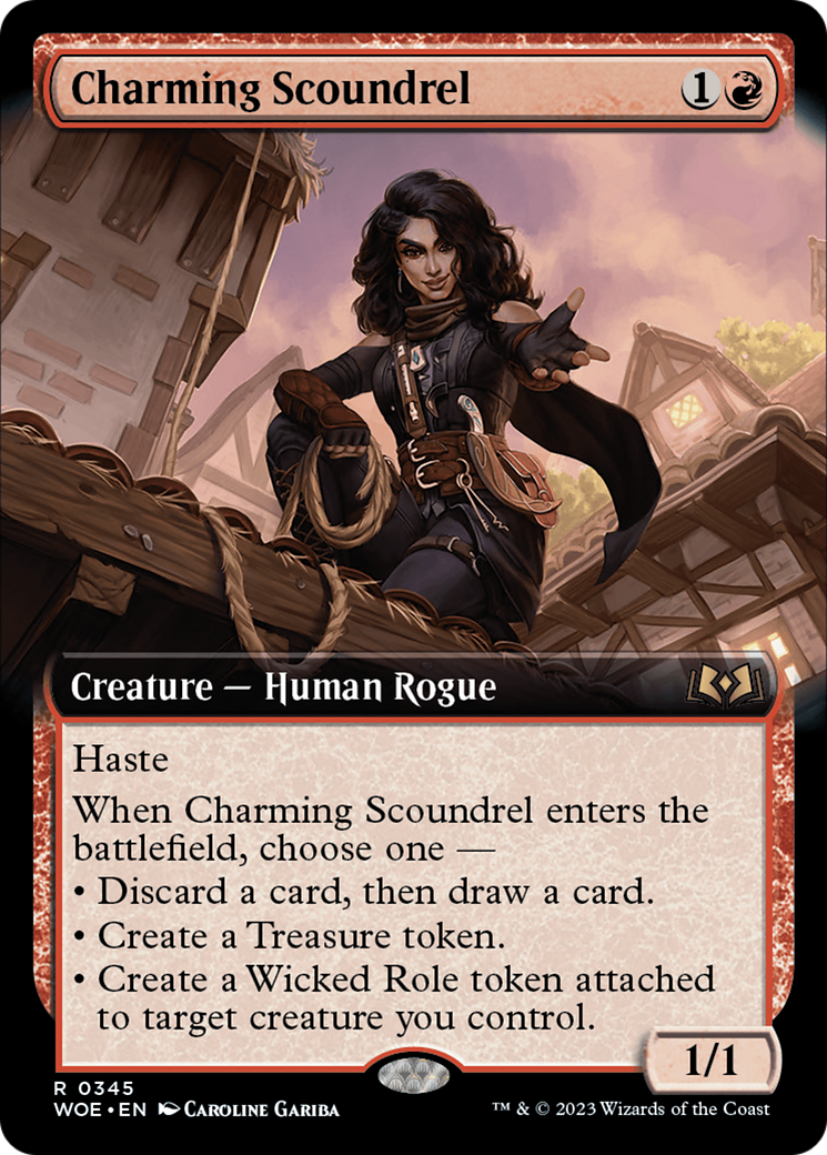 Charming Scoundrel (WOE-345) [Wilds of Eldraine]: (Extended Art)