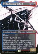 Ovika, Enigma Goliath (ONE-322) [Phyrexia: All Will Be One]: (Showcase) (Borderless) Foil