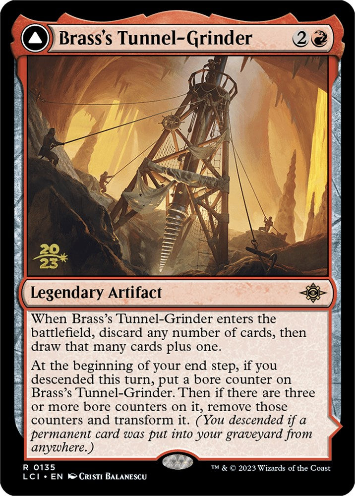 Brass's Tunnel-Grinder // Tecutlan, the Searing Rift (PRE-135S) [The Lost Caverns of Ixalan Promos] Foil