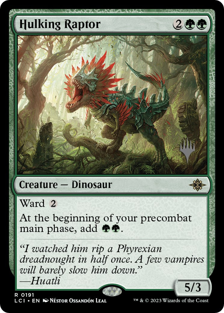 Hulking Raptor (PPLCI-191P) [The Lost Caverns of Ixalan Promos] Foil