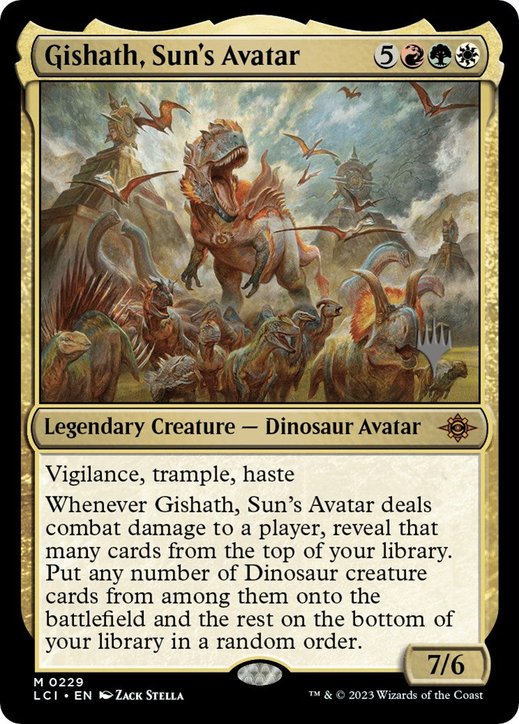 Gishath, Sun's Avatar (PPLCI-229P) [The Lost Caverns of Ixalan Promos] Foil