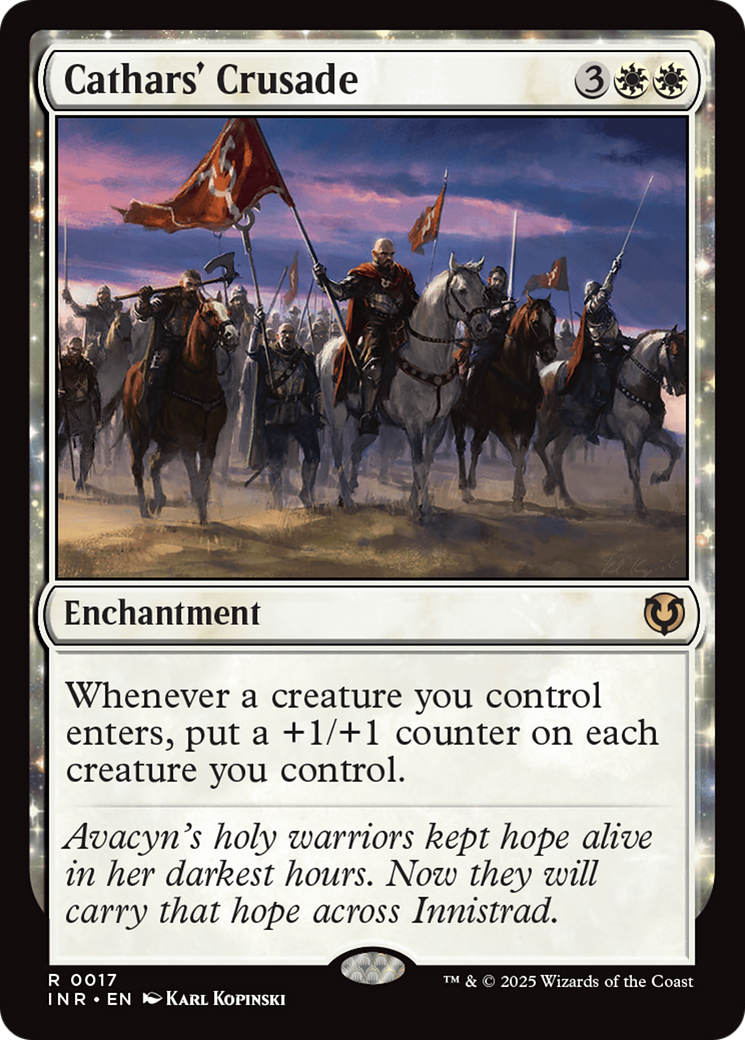 Cathars' Crusade (INR-017) [Innistrad Remastered]: (enchantment)