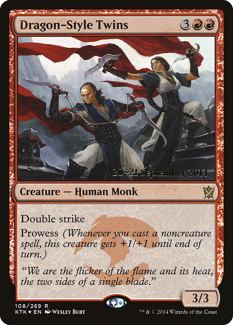 Dragon-Style Twins (PRE-108S) [Khans of Tarkir Promos] Foil