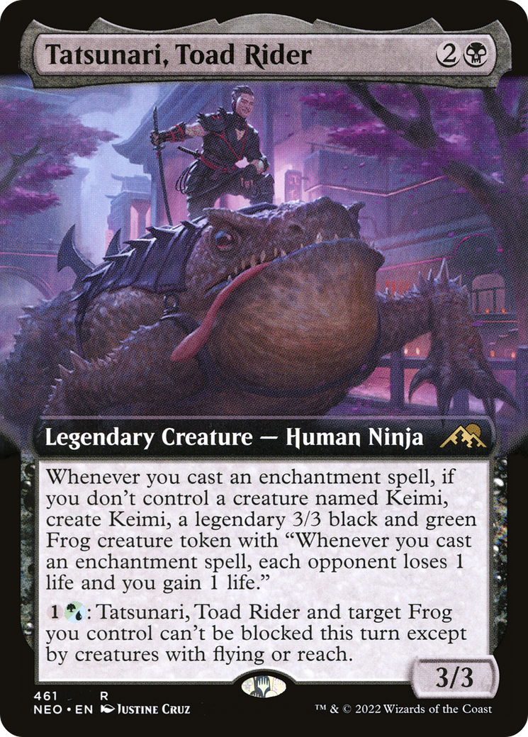 Tatsunari, Toad Rider (NEO-461) [Kamigawa: Neon Dynasty]: (Extended Art)