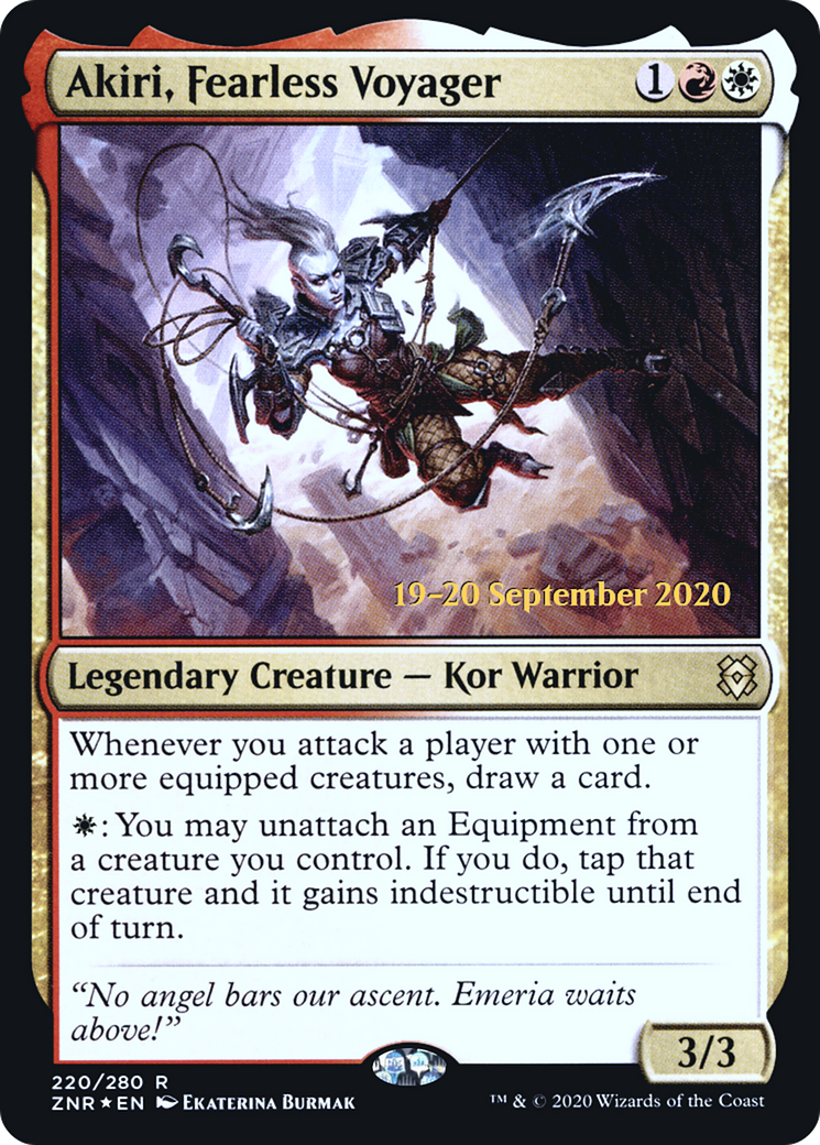 Akiri, Fearless Voyager (PRE-220S) [Zendikar Rising Promos] Foil