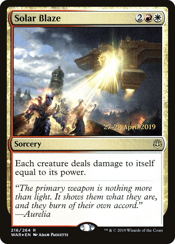 Solar Blaze (PRE-216S) [War of the Spark Promos] Foil