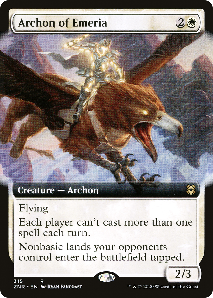 Archon of Emeria (ZNR-315) [Zendikar Rising]: (Extended Art) Foil