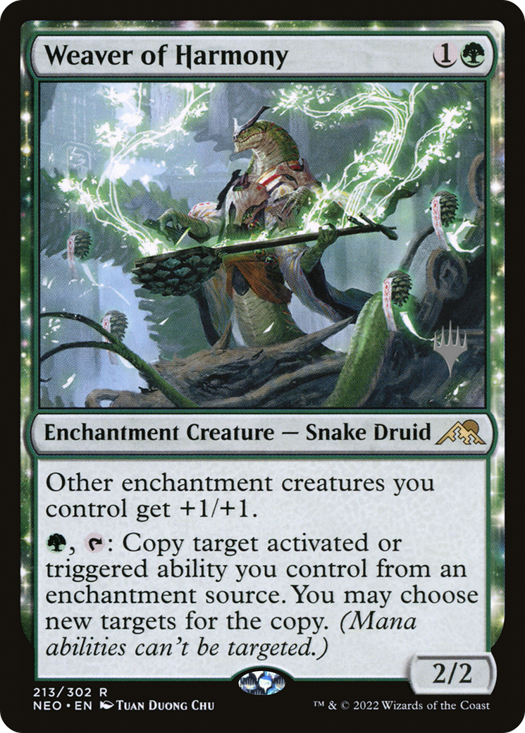 Weaver of Harmony (PPNEO-213P) [Kamigawa: Neon Dynasty Promos]: (enchantment) Foil