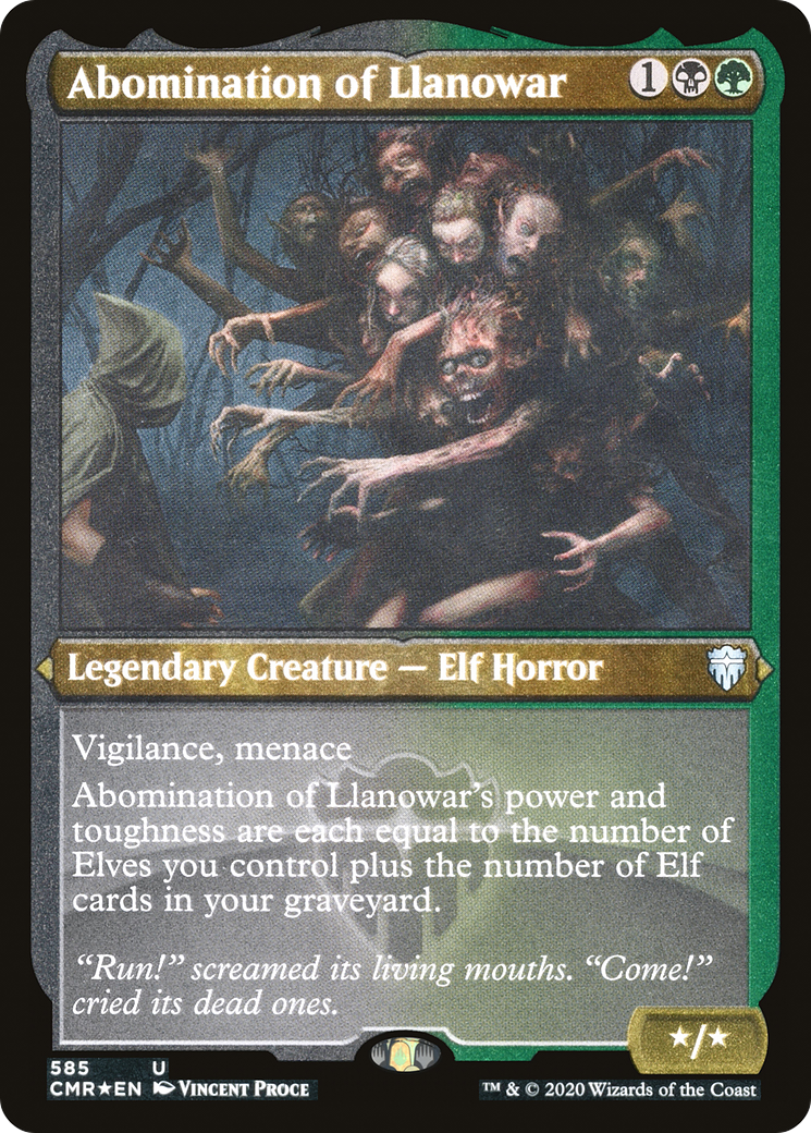Abomination of Llanowar (CMR-585) [Commander Legends] Etched Foil