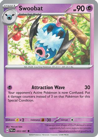 Swoobat 33 - [SV Paldean Fates] Reverse Holofoil