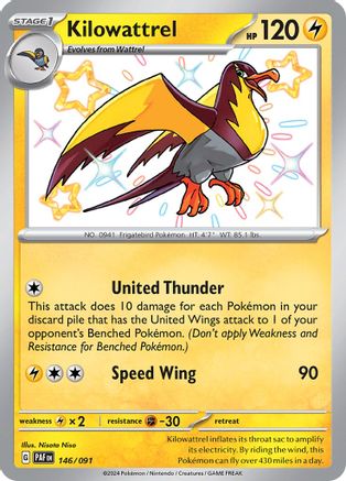Kilowattrel - 146/091 146 - [SV Paldean Fates] Holofoil