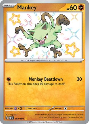 Mankey - 169/091 169 - [SV Paldean Fates] Holofoil