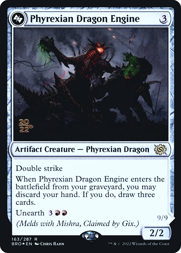 Phyrexian Dragon Engine (PRE-163AS) [The Brothers' War Promos] Foil