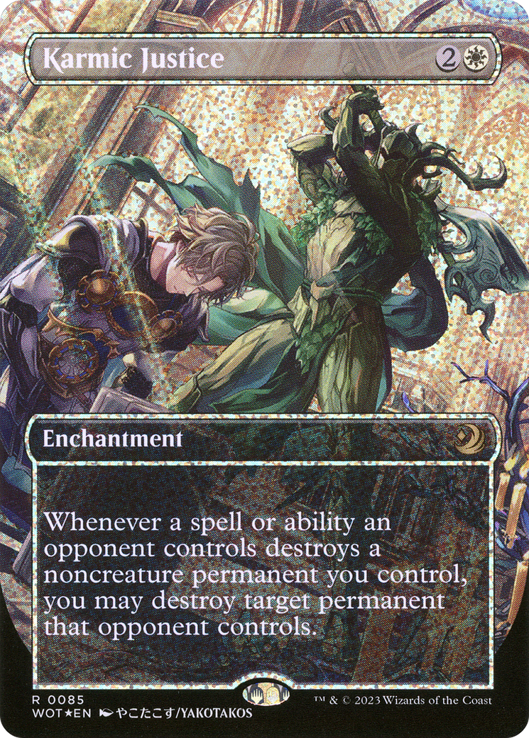 Karmic Justice (WOT-085) [Wilds of Eldraine: Enchanting Tales] (Borderless) Foil