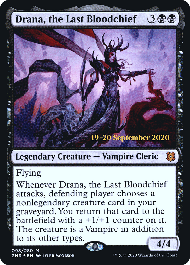 Drana, the Last Bloodchief (PRE-98S) [Zendikar Rising Promos] Foil