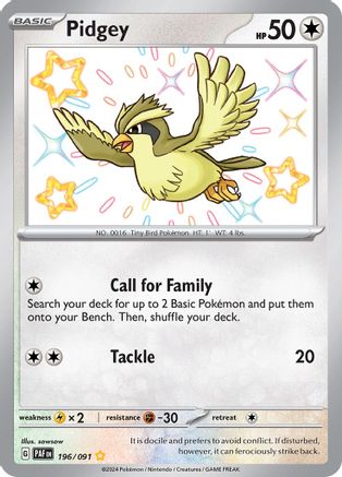 Pidgey 196 - [SV Paldean Fates] Holofoil