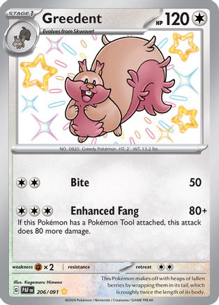 Greedent 206 - [SV Paldean Fates] Holofoil
