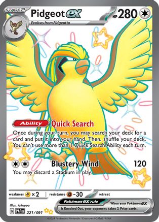 Pidgeot ex 221 - [SV Paldean Fates] Holofoil