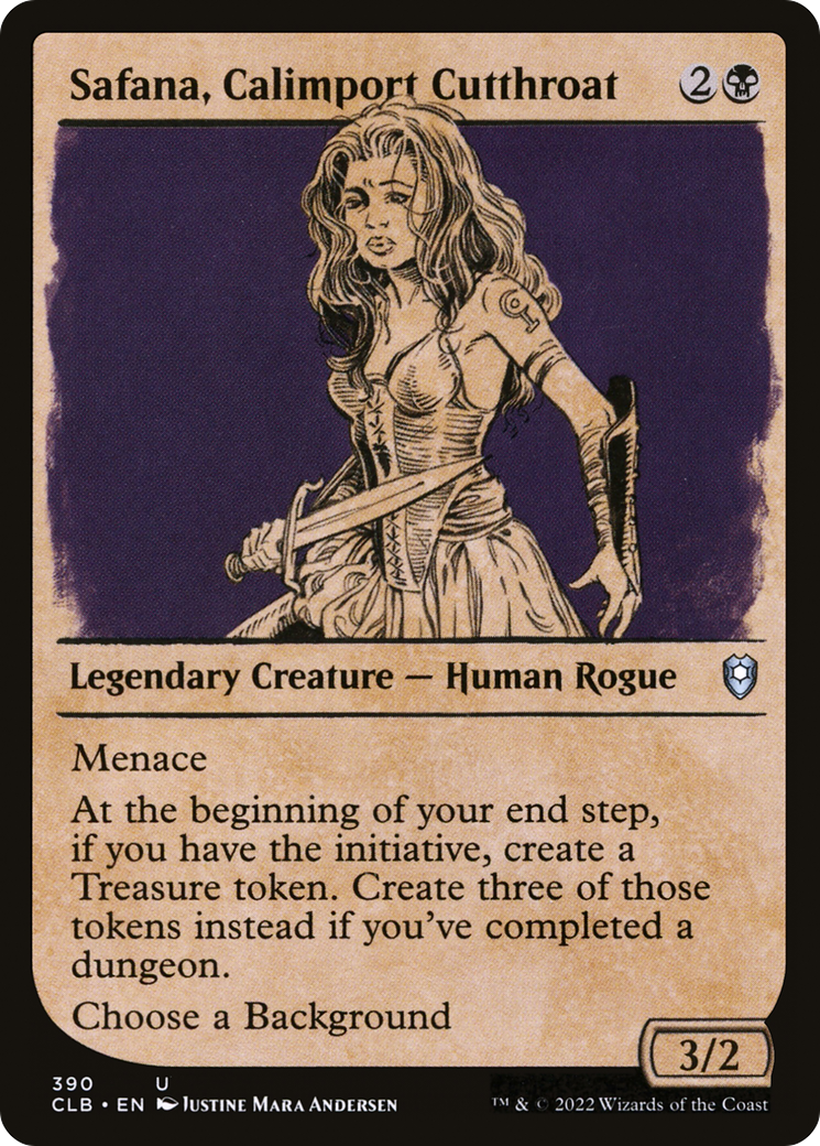 Safana, Calimport Cutthroat (CLB-390) [Commander Legends: Battle for Baldur's Gate]: (Showcase)